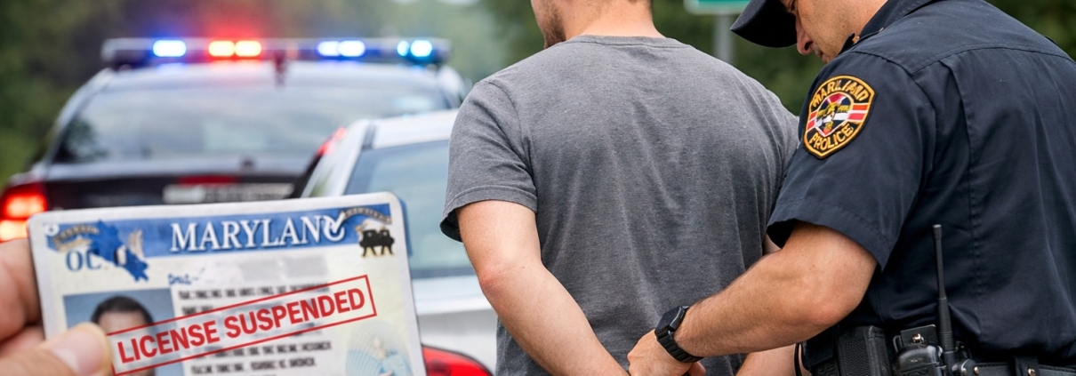 Arrest during traffic stop in Maryland