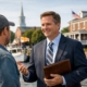 Attorney consults client by waterfront